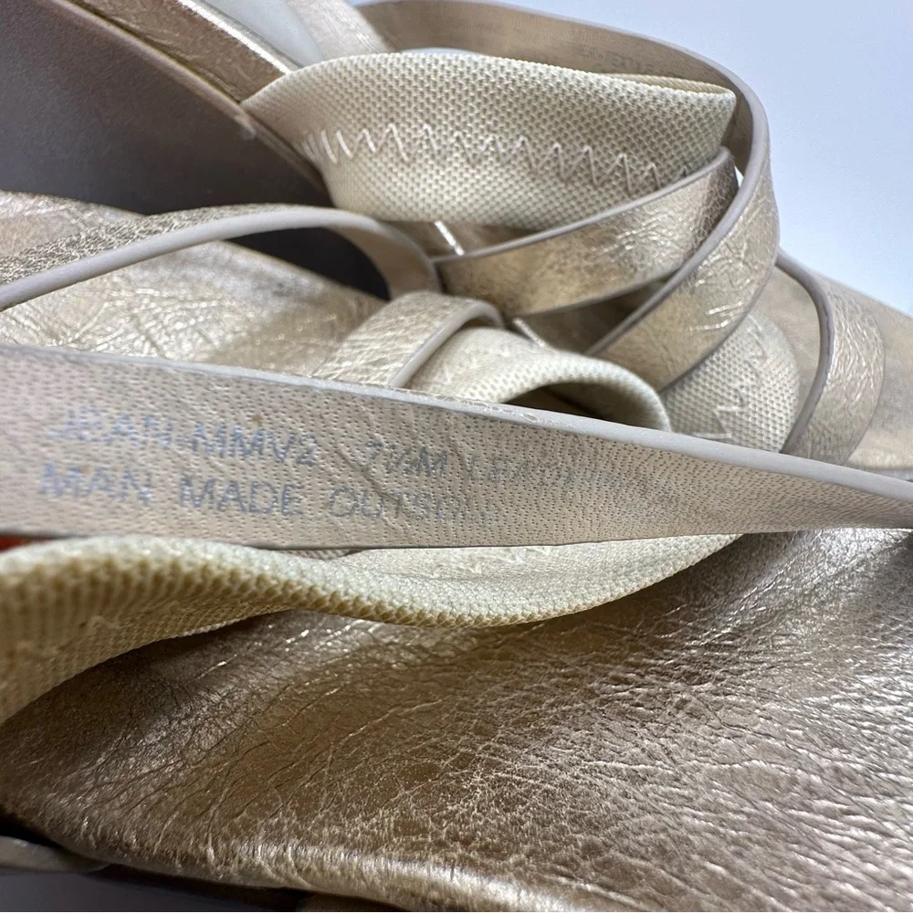 Donald‎ J Pliner Gold Strappy Wedges Size 7.5
